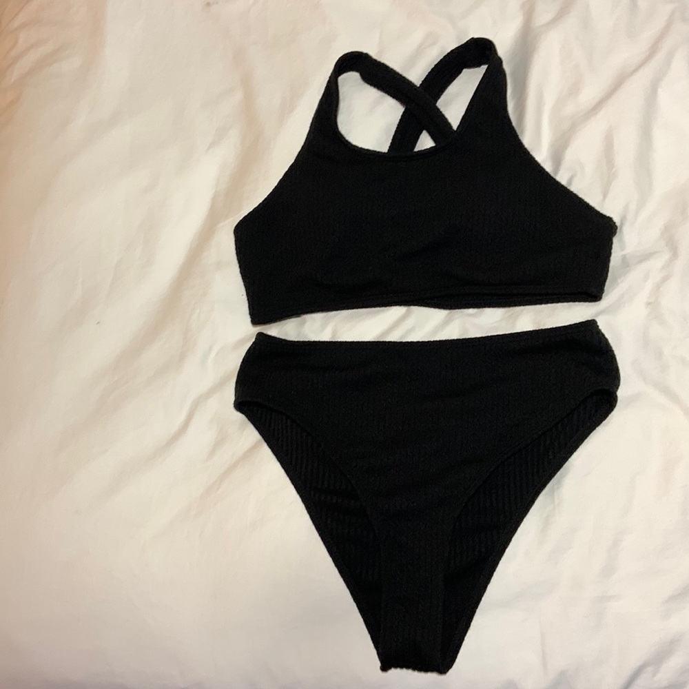NEW SHEIN 2 Piece Black High- waisted Bathing Suit